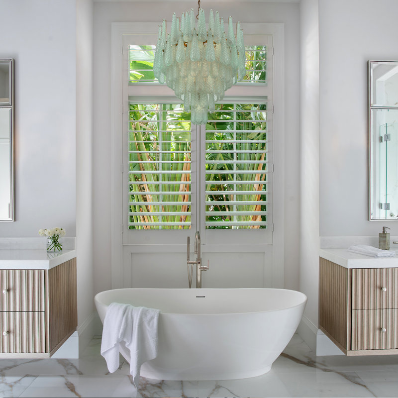 Michailo 16 Light Aged Brass Chandelier, Green