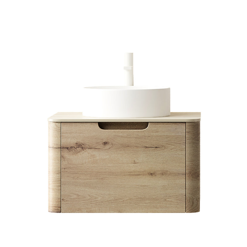 Bathroom Vanity 24" With Wall - Mounted Plywood Case, Exquisite And Smooth White Round Ceramic Basin, Pattern Sintered Stone, 24 Inch Storage, Vessel Sink, Roman Stone Top, , Easy To Install