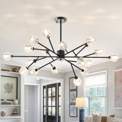 Lustre spoutnik moderne unique à 18 lumières avec ampoules DEL