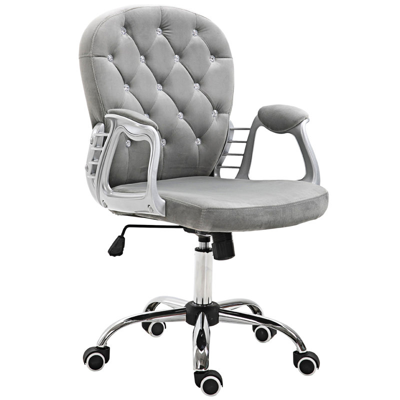 Fauteuil de bureau Kazumabo, Gris, Velours