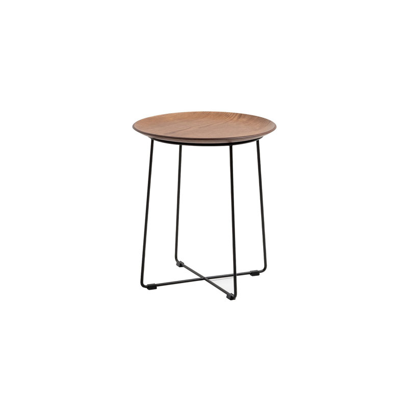 Al Solid Wood End Table, Black, Dark Wood