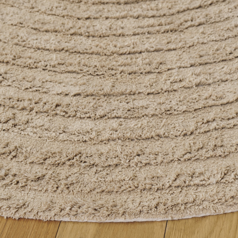 Tapis d'intérieur en coton recyclé touffeté à la main lavable à la machine Easy Care 228, Rond 5 pi