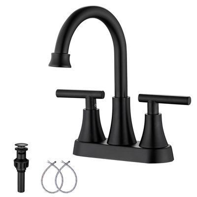 Centerset 2-handle Bathroom Faucet with Drain Assembly