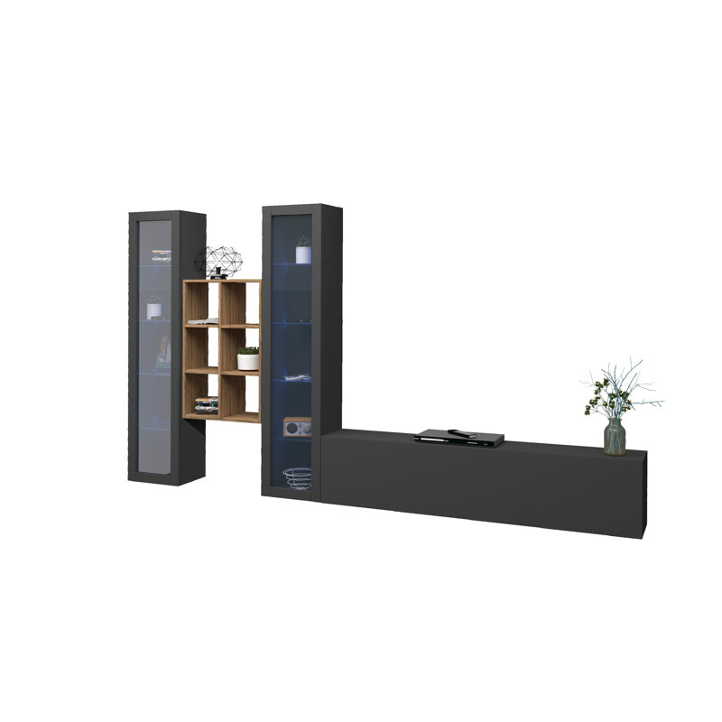 Maruska Unfinished Floating Entertainment Centre for TVs up to 70", Grey Anthracite