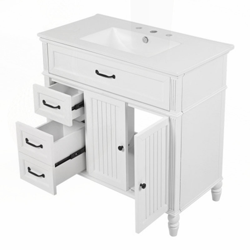 Meuble-lavabo 36 po avec lavabo, Noir