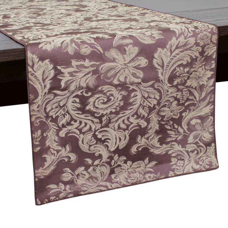 Miranda Table Runner, Chocolate Brown, 90" x 14" Runner, 2