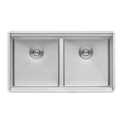 33" L x 19" W Double Basin Undermount Kitchen Sink