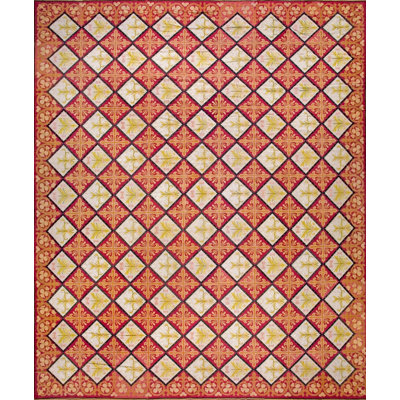 Tapis rustique rouge à motif géométrique tissé à plat