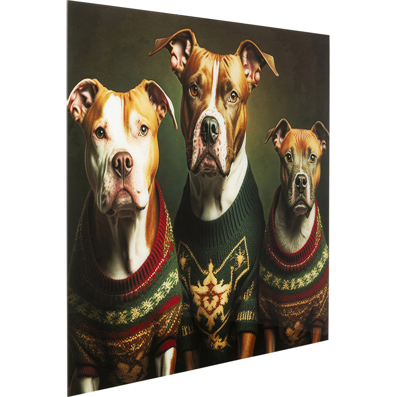 Dog Family Photographic Art Print on Glass