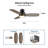 44" Irme 3-Blade  Flush Mount Modern Ceiling Fan with Light -1040694613-1040694614
