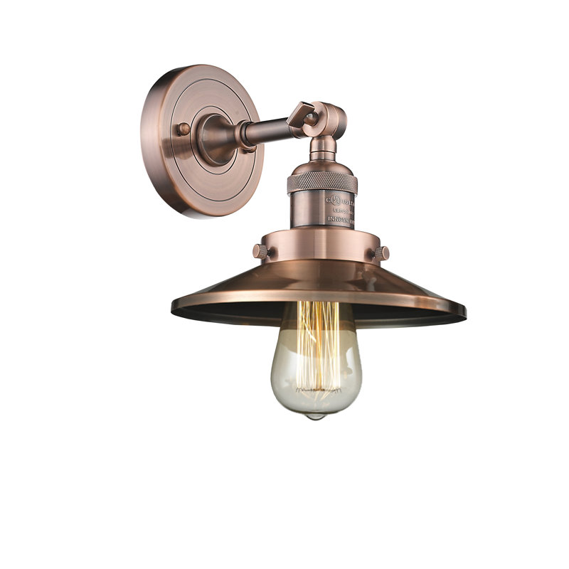 Plafonnier semi-encastré simple en forme de cône à 1 lumière de 8 po Gault, Cuivre antique