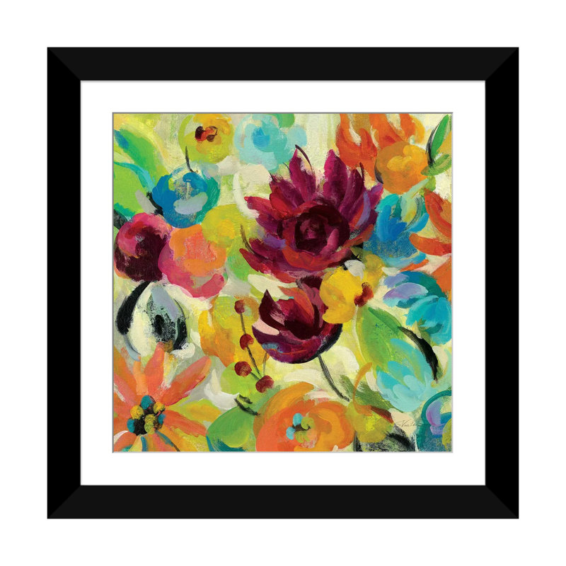 «Autumn Joy II», reproduction d'art sur toile, H 16 po x l 16 po x P 1 po, Papier d'art encadré noir, Blanc