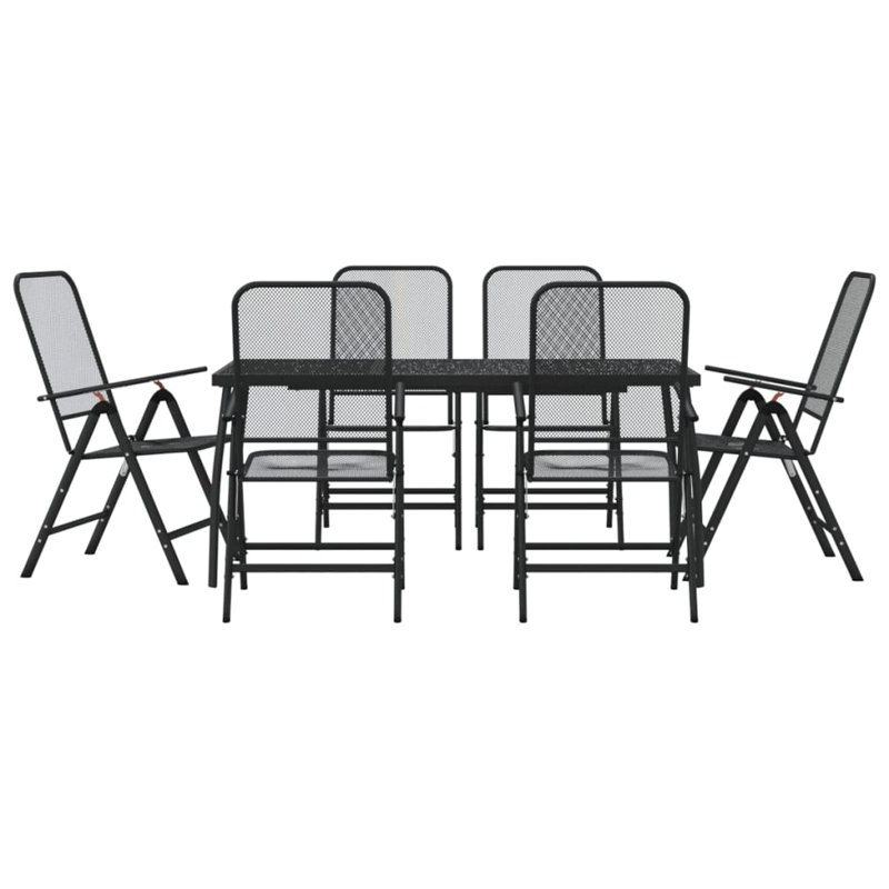 Pami Patio Dining Set with Rectangular Table, 65" L x 31.5" W x 28.3" H, 6