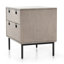 Table de chevet 2 tiroirs Witt Zien Carly - placage gris délavé