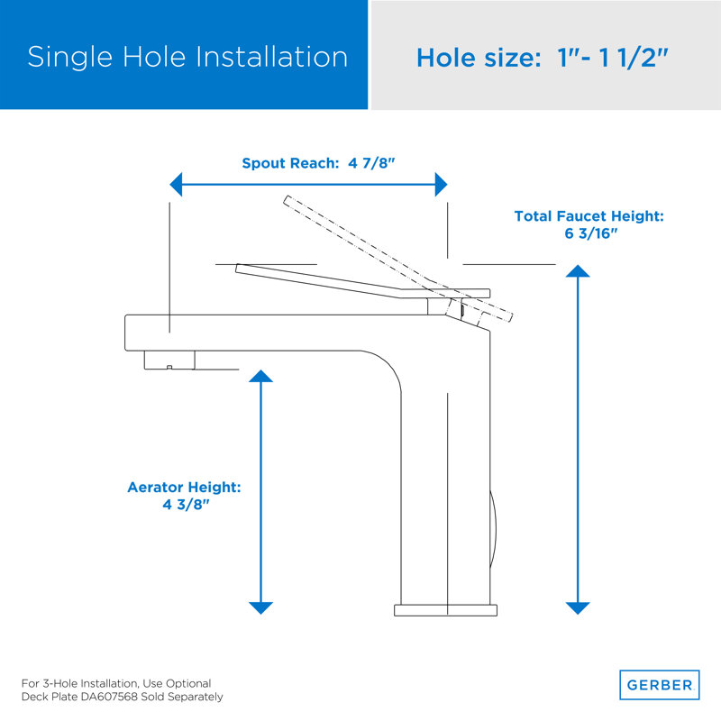 Avian Single Hole Bathroom Faucet with Drain Assembly, Satin Black