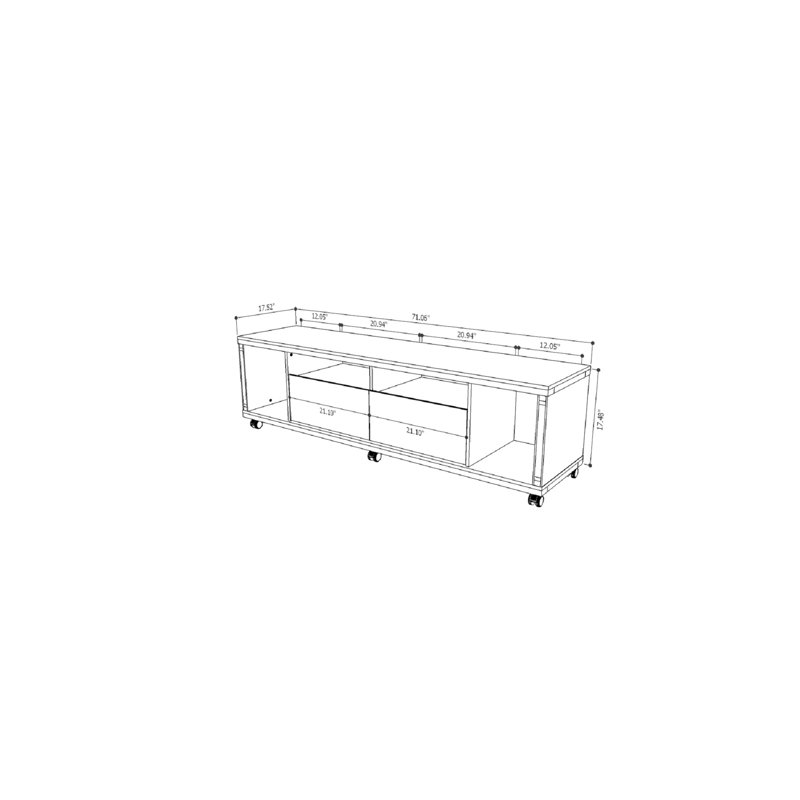 Bassetti TV Stand for TVs up to 70", Maple Cream/Off White