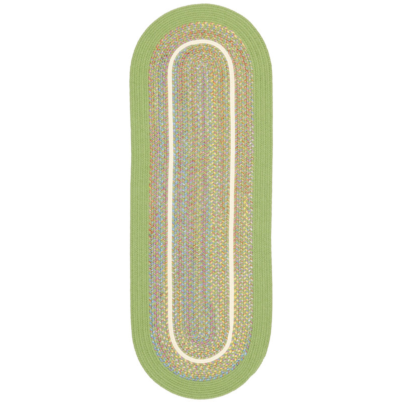 Pavel Synthetic Washable Geometric Indoor / Outdoor Rug, Oval 2' x 8'
