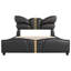 Grand lit tapissier en similicuir