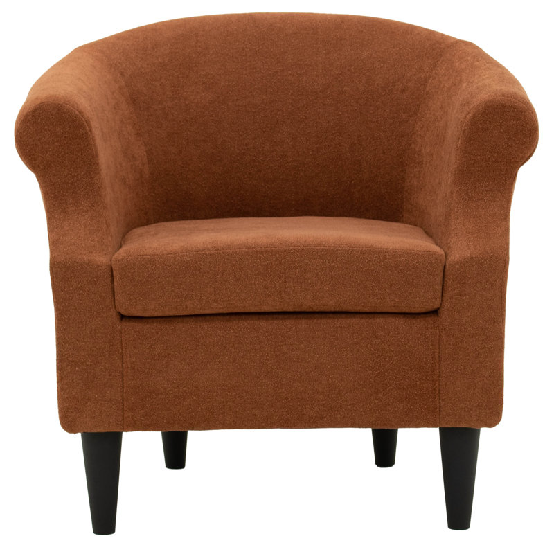 Fauteuil demi-tonneau en polyester Adea, 100 % polyester argile Chloe