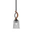 Suspension Monterey Stem Mini offerte en graphite et métal peint à l'aspect bois vieilli avec verre à bulles fumé de 13,3 cm-1563156815
