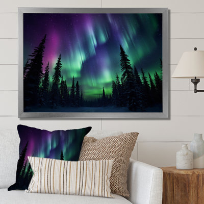 «Scenic Landscape Dancing Northern Ligths I», reproduction d'art sur toile