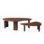 Ensemble de 2 tables basses modernes de forme irrégulière pour le salon, tables basses gigognes faciles à assembler, tables d'appoint de bout pour le bureau du salon, couleur noyer-133968136