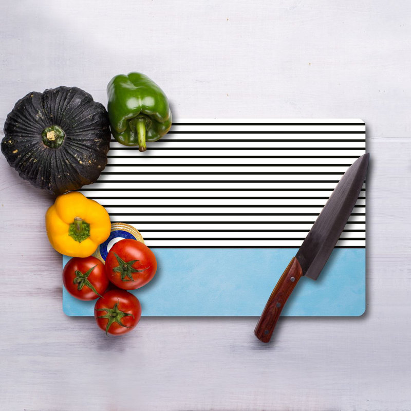Tempered Glass Cutting Board, 7.9 x 11.8 inches | 100% Antibacterial, Easy-Clean Surface, Non-Slip Silicone Feet | Perfect for Food Prep & Serving, Durable & Stylish Kitchen Essential, Not Dishwasher Safe
