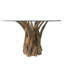 Sandbach Round Glass Top Solid Wood Base Dining Table