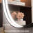 Akhiya Black Metal Frame LED Round Vanity Mirror with Lights, with Anti-Fog Dimmable Function-70405716