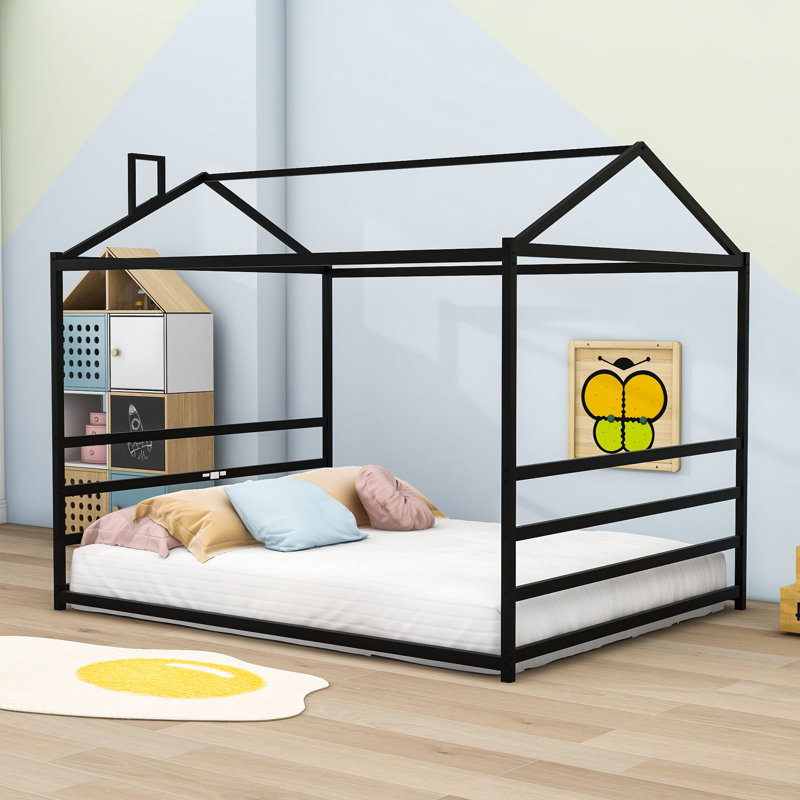 Caslin Metal Canopy Bed, Black