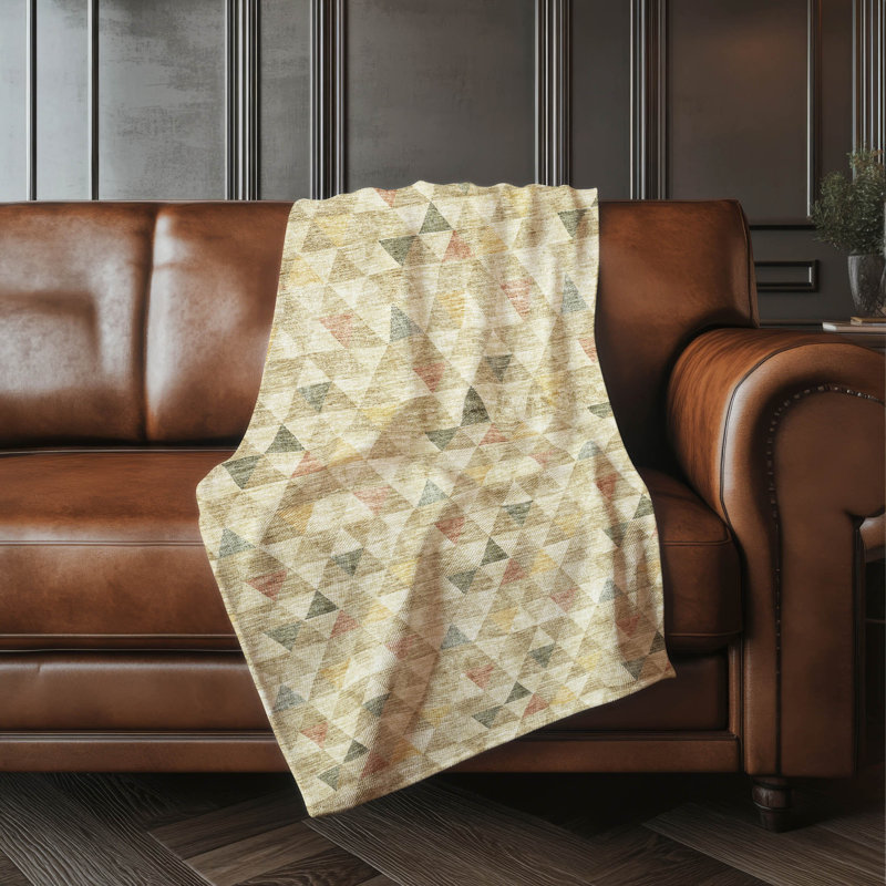 Jeté géométrique Addison Sherpa ASB612, Beige