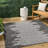 Edinburg Berber Stripe Geometric Black/Ivory Indoor/Outdoor Rug-1533521313