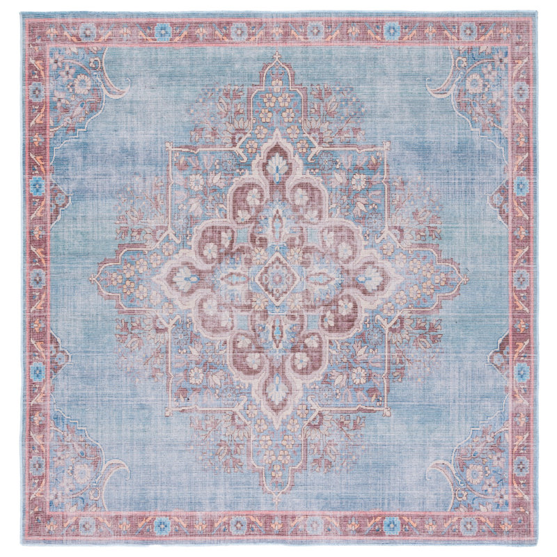 Serapi Performance Machine Washable Oriental Rug, Square 6'7"