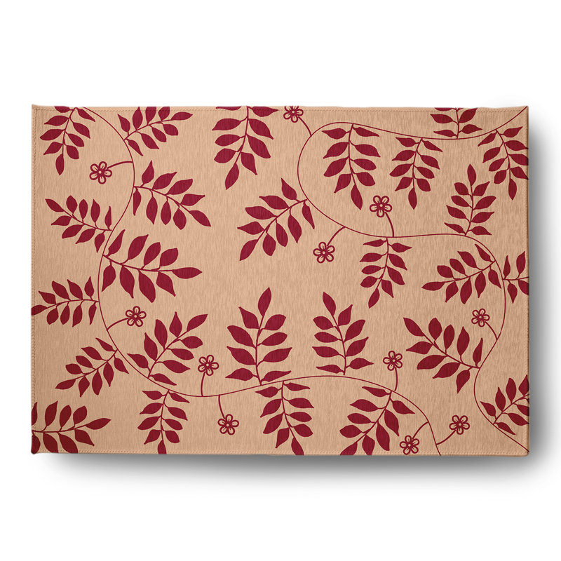 Chenille Floral Indoor / Outdoor Rug, Rectangle 4' x 6'