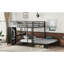 Structure de lit superposé avec garde-robe intégrée, lit superposé en métal avec bureau et chaises de rangement