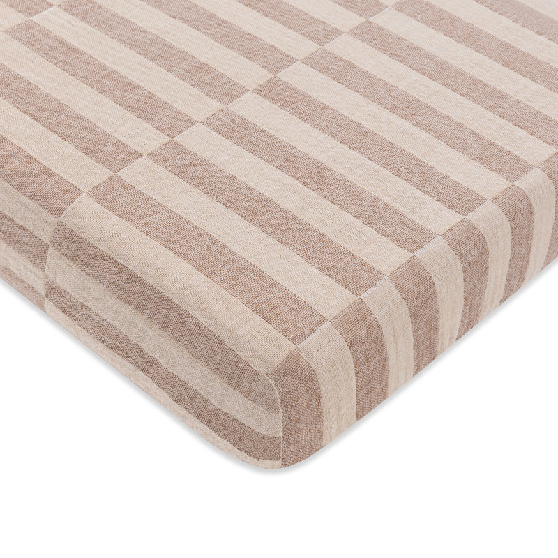 Cocoa Stripe Muslin Mini Crib Sheet