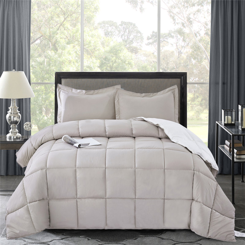 All Season Reversible Down Alternative Comforter Set with Shams - Breathable, Soft, Fluffy, Terracotta