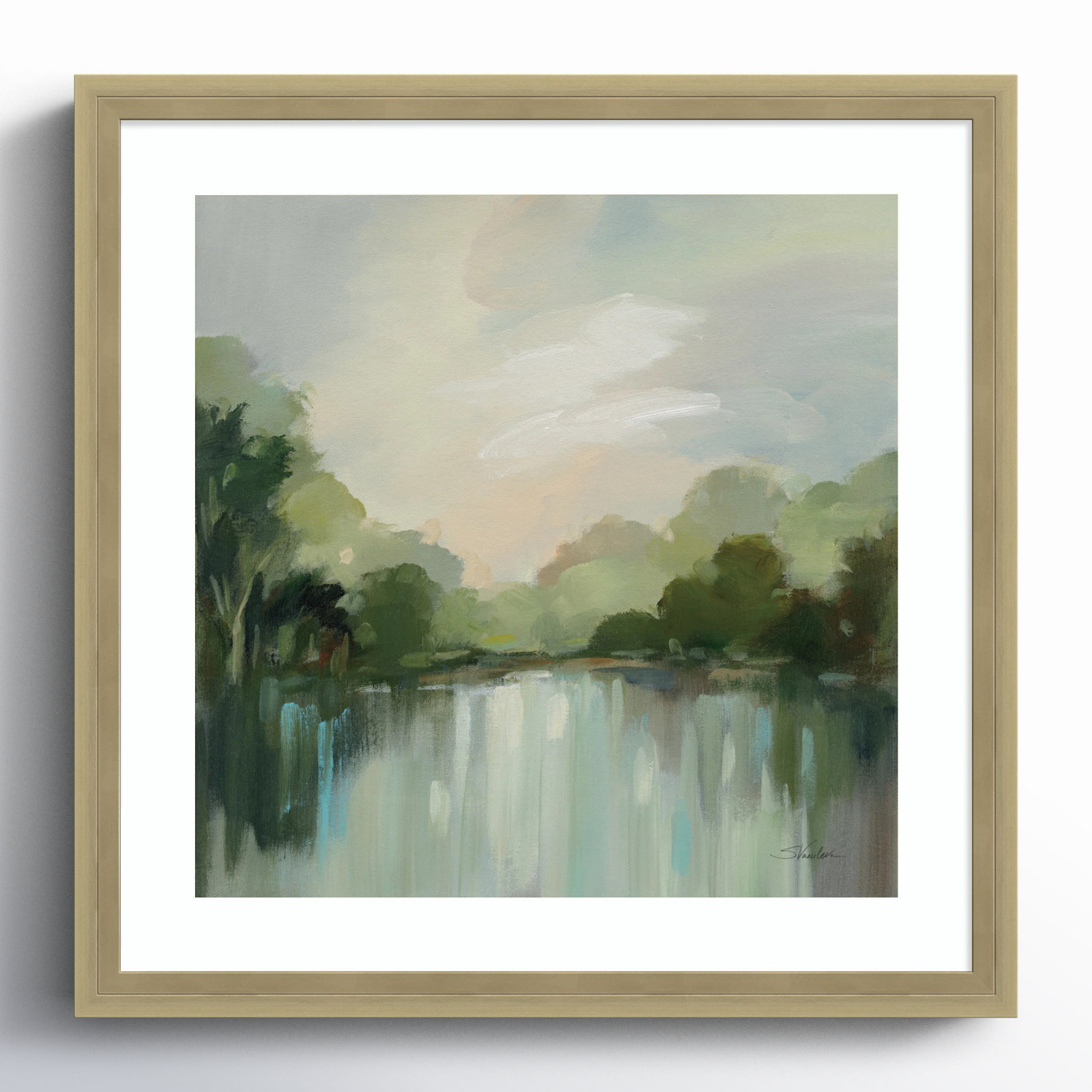 Cool Spring Day Print, 17" H x 17" W, Champagne