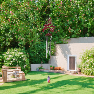 25" Long Red Cardinal Metal Wind Chime