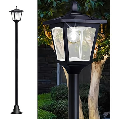 Lampadaire solaire de 67 po pour l'extérieur, lampadaires à DEL rétro, imperméables, à hauteur réglable, du crépuscule à l'aube, à énergie solaire pour le jardin, l'allée, l'allée, la cour et le patio