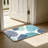 White Background Teal Blue Coral Silhouette Doormat 24 x 36 inch for Outdoor and Indoor