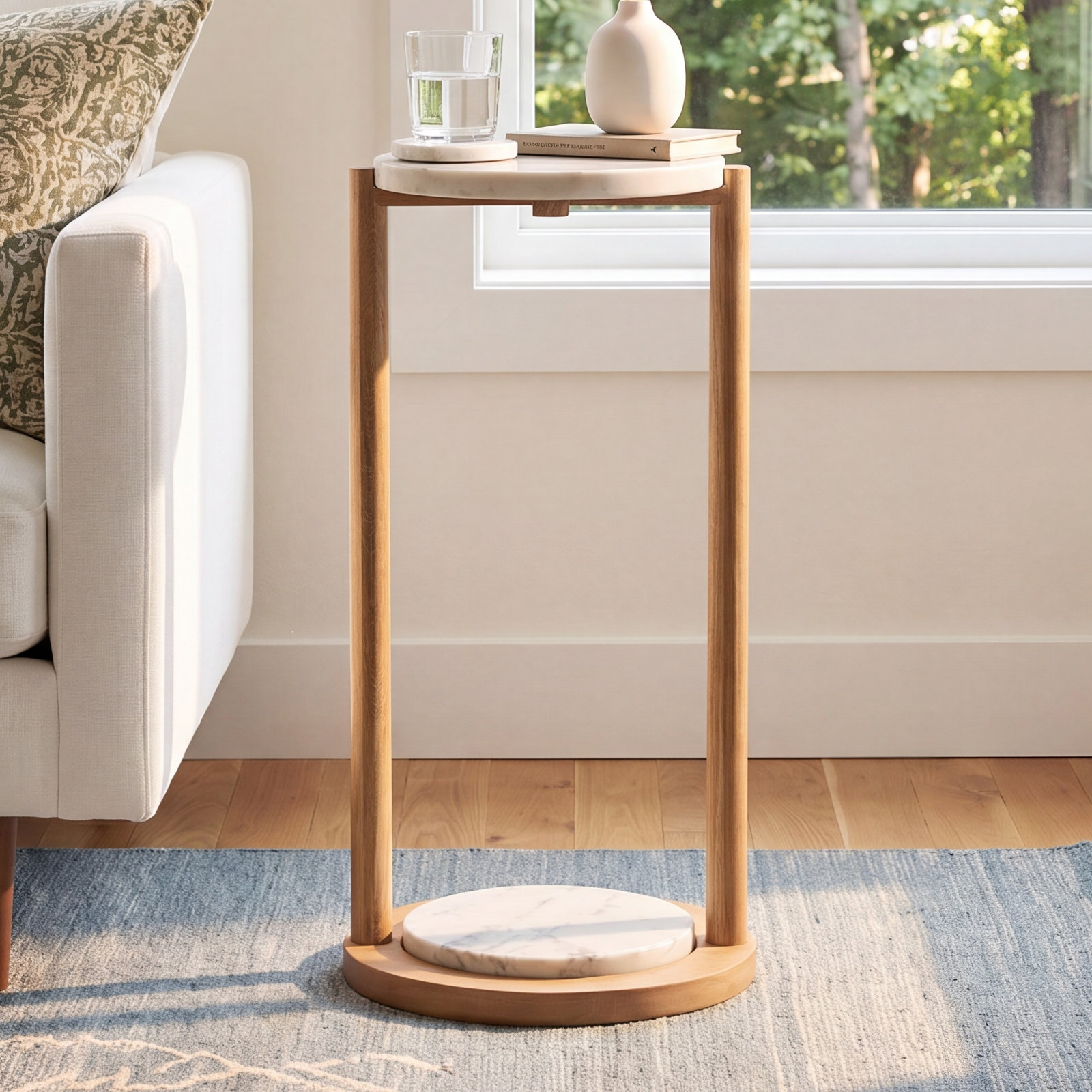 Kamba End Table, White