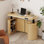 Bureau debout électrique de 55,1 pouces de large avec rangement, bureau à hauteur réglable pour bureau à domicile avec armoire