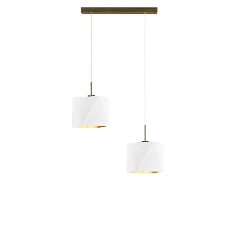 Robby 2 - Light Kitchen Island Pendant, White, Brushed Bronze