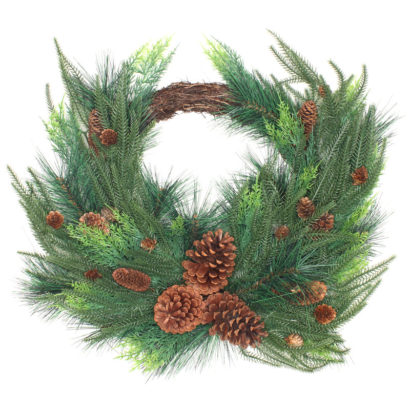 Couronne de Noël en pin mélangé 26 po The Holiday Aisle®
