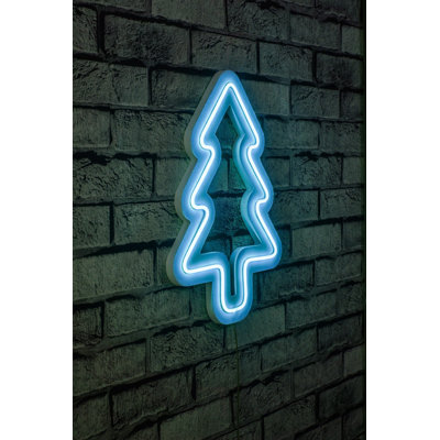 Flexible Waterproof LED Neon Strip Light, Blue, 21 x 11.8 x 0.8 inches | IP67 Rated, 12V DC, 240 Lumens, 3400K | PVC Foam Template, Built-in Wall Hanging System, Perfect for Home Decor & Parties