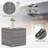 2PCS Patio Rattan Ottomans Seat Side Table Storage Box Footstool with Cushion Gray-1962808543