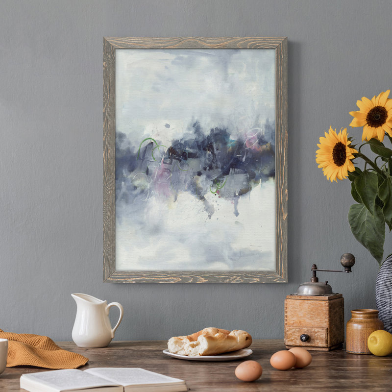 Oiseaux I, toile encadrée de qualité supérieure - prête à être accrochée, Toile avec cadre gris, H 17 po x l 20 po
