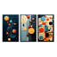 «Retro Bliss Abstract Circular Geometrics», 3 pièces sur toile-12241945-12241955