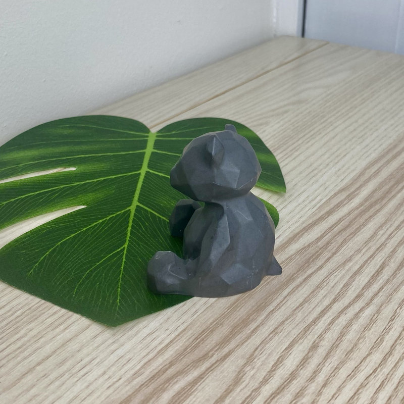 Gidney Mini Bear Ornament Statue, Grey